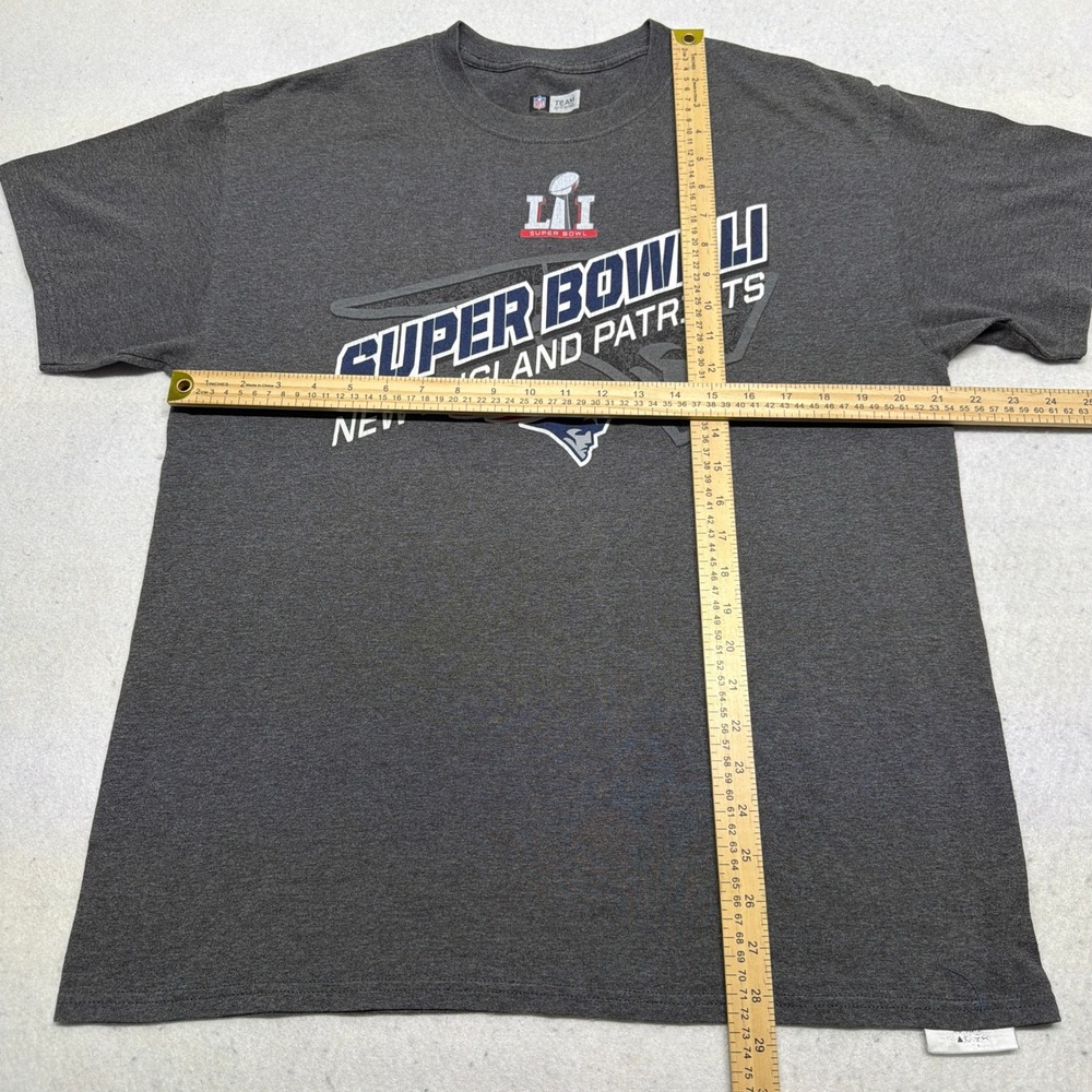 New England‎ Patriots Super Bowl LI 51 NFL Team Apparel T-Shirt Mens Large Gray - Picture 6 of 8